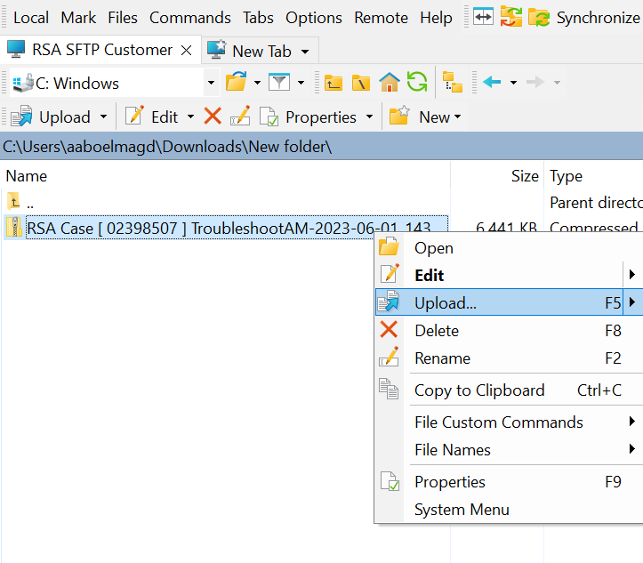 How to upload files onto the RSA SFTP server | RSA Community