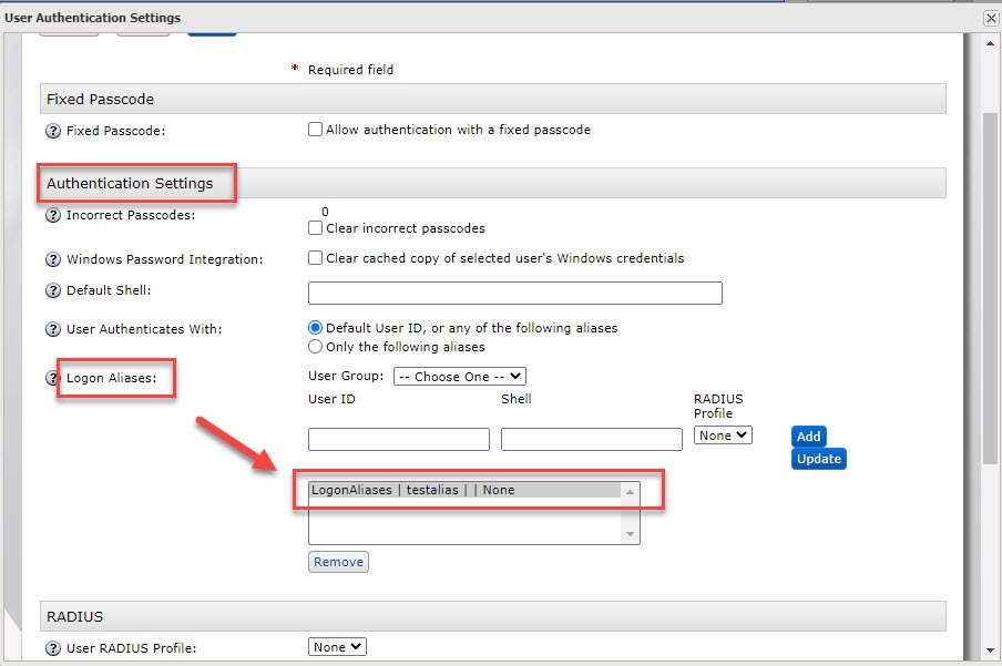 AMBA CAU command to remove LDAP Alias