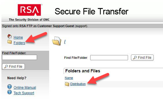 Folders > Distribution