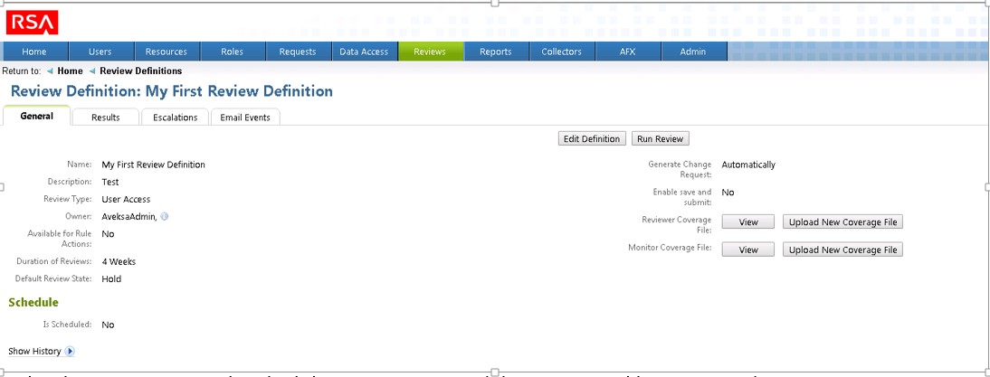 Create a test review