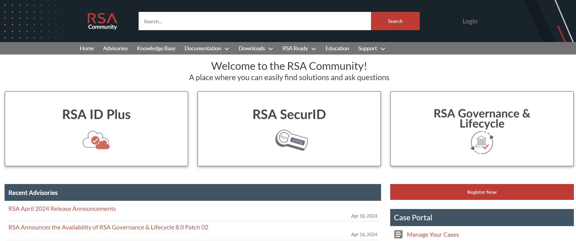 RSA Community Homepage
