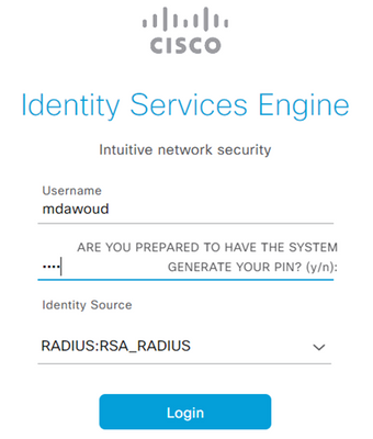 Cisco ISE 3.2 - Login Screenshots - RSA Ready Implementation Guide ...