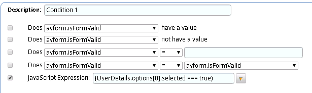 Java script used to control the behavior of a request form field has no ...