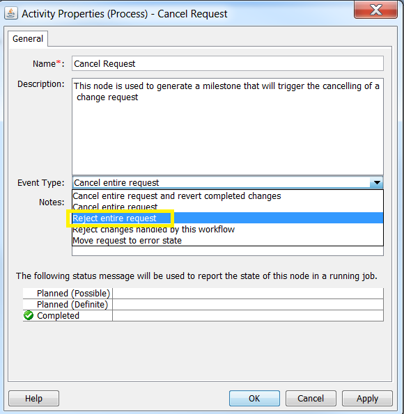 Fixed - Cancel Change Request WF
