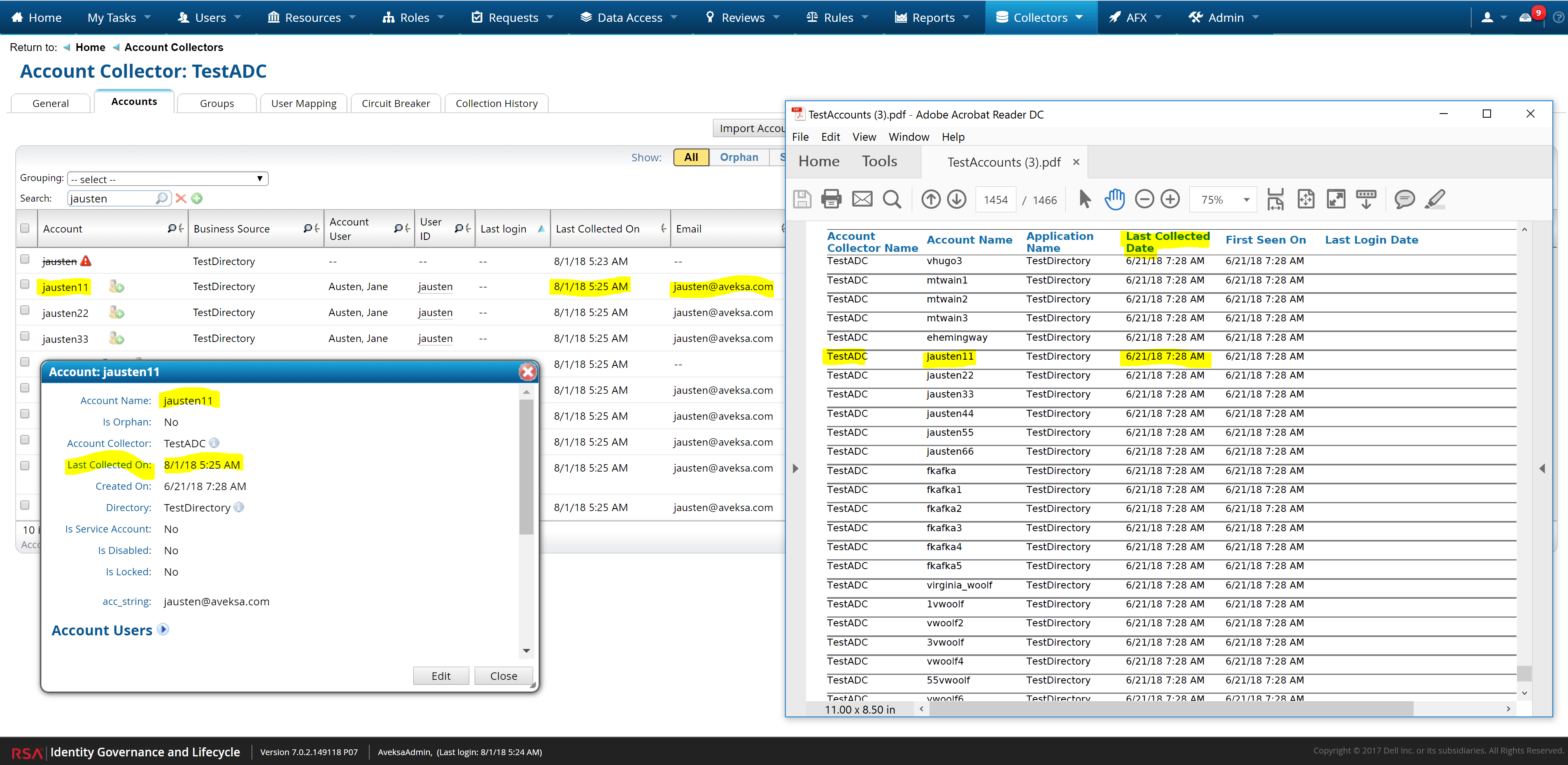 Account's 'Last Collected On' vs 'Last Collected Date'
