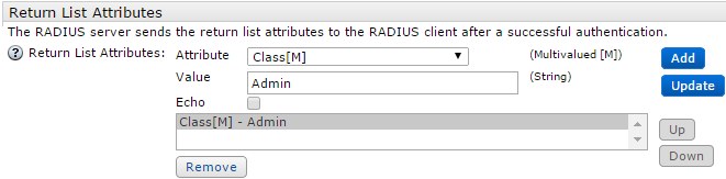 RADIUS return List attributes