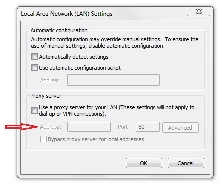 LAN Settings (Proxy Settings)