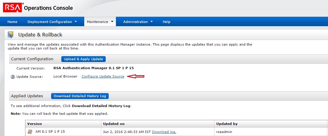 Configure Update Source