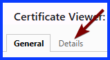 Chrome Certificate Viewer Details tab