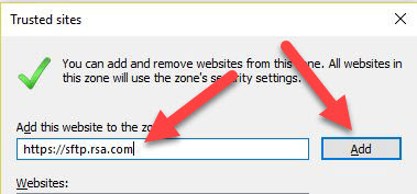 Add trusted site