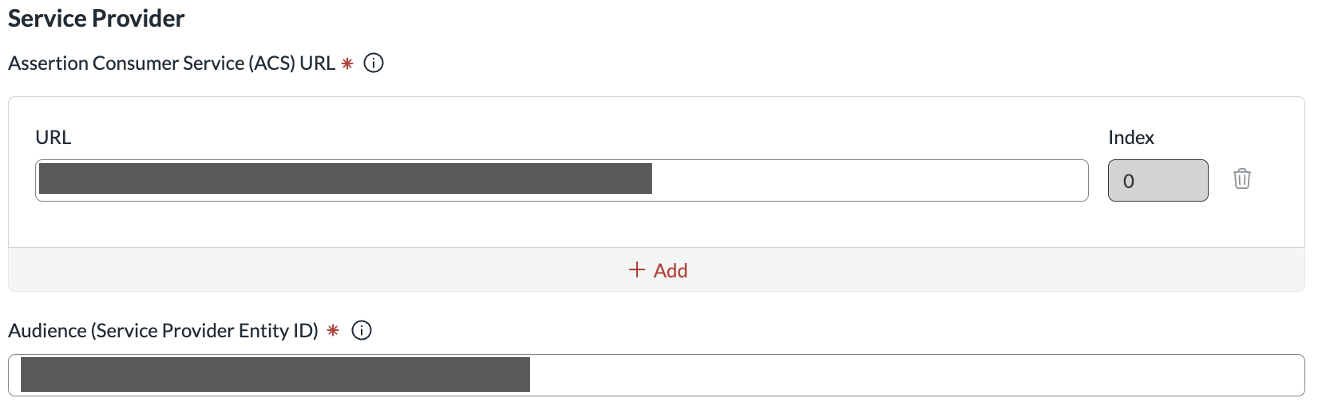 Temporary service provider settings in the RSA Cloud Administration Console
